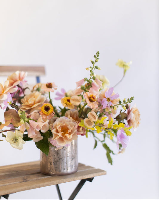 Florist Favorite seasonal flower arrangement designed with the best blooms available for delivery in Carmel, Pebble Beach, Monterey, and Pacific Grove.