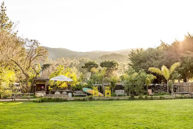 Outdoor wedding venue on the lawn at Holly Farm in Carmel Valley