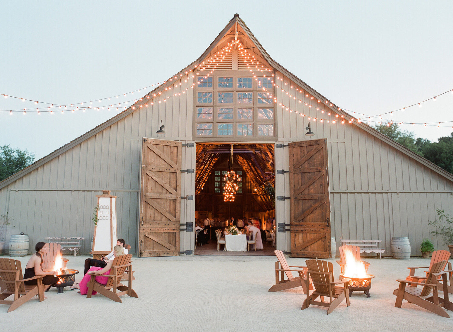 Wedding in the barn at the Santa Lucia Preserve